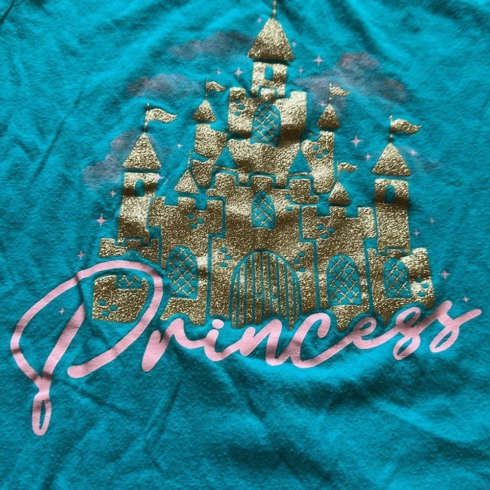 The Children's Place Girls Princess Castle Teal T-Shirt‎ Size XL 14